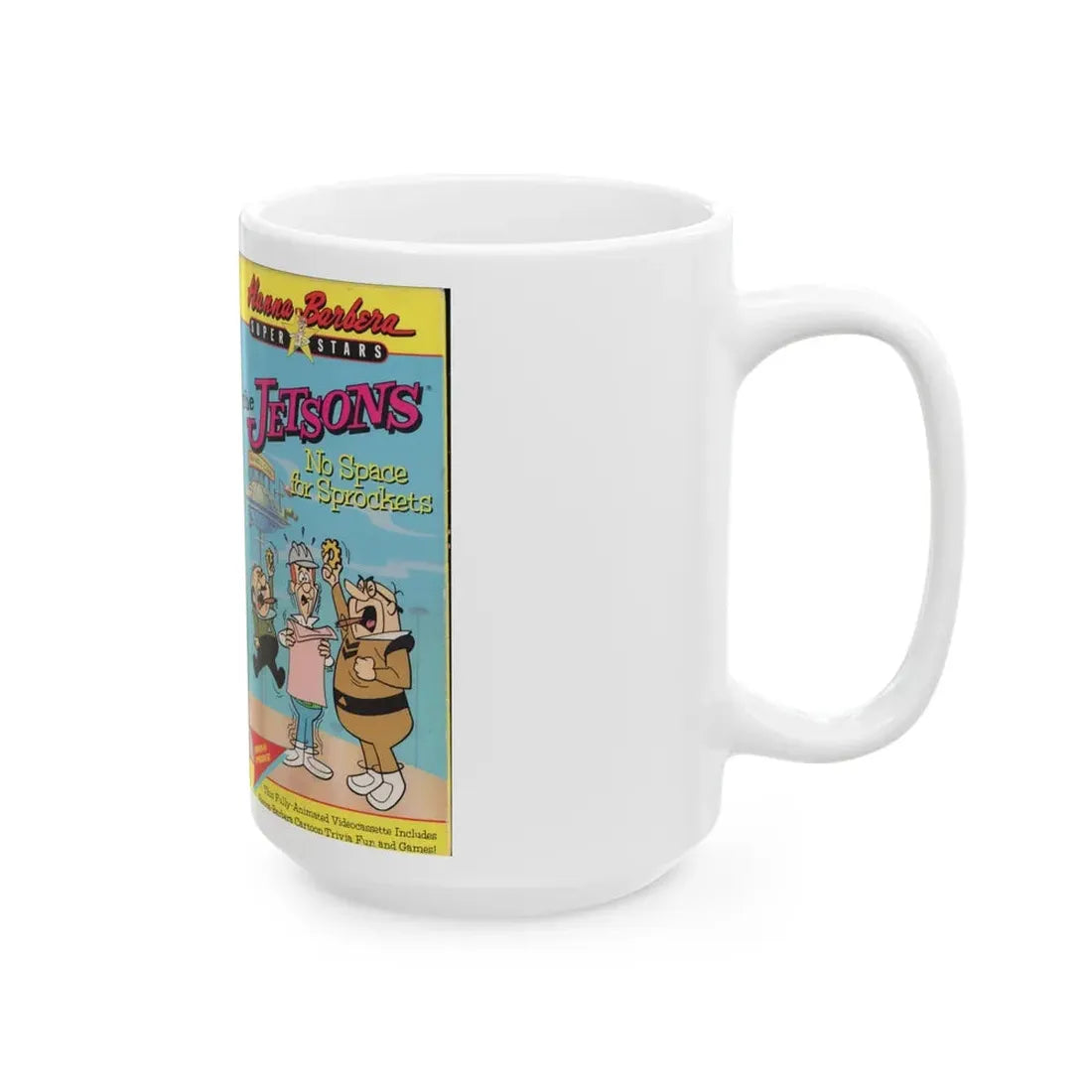 THE JETSONS NO SPACE FOR SPROCKETS (VHS COVER) - White Coffee Mug - Go Mug Yourself