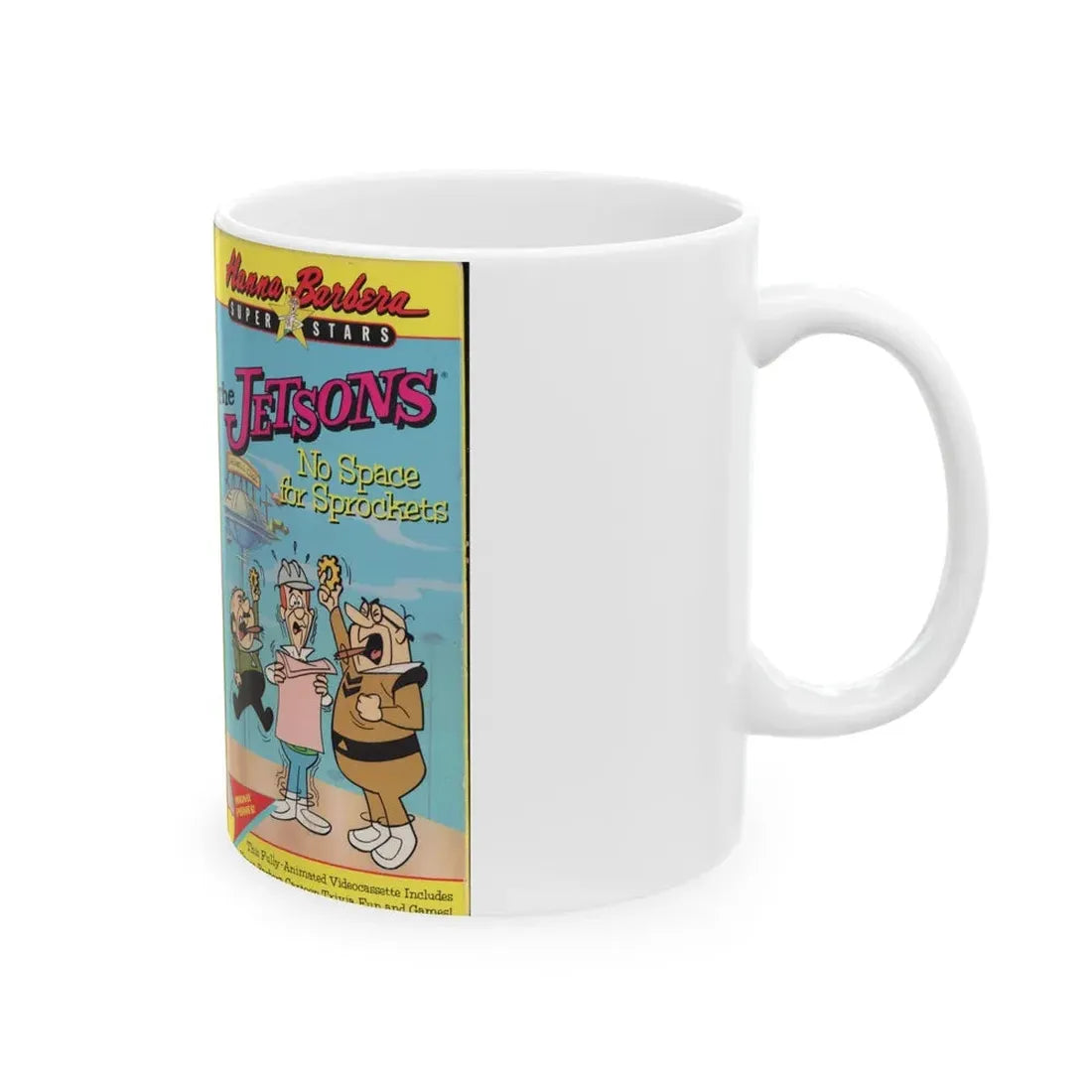 THE JETSONS NO SPACE FOR SPROCKETS (VHS COVER) - White Coffee Mug - Go Mug Yourself