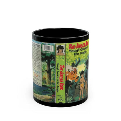 THE JUNGLE BOOK MOWGLI COMES TO THE JUNGLE CHILDRENS (VHS COVER) - Black Coffee Mug 11oz - Go Mug Yourself