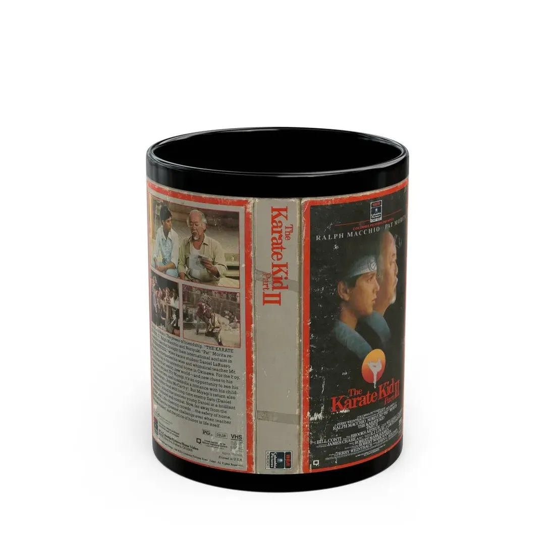 THE KARATE KID PART 2 (VHS COVER) - Black Coffee Mug 11oz - Go Mug Yourself