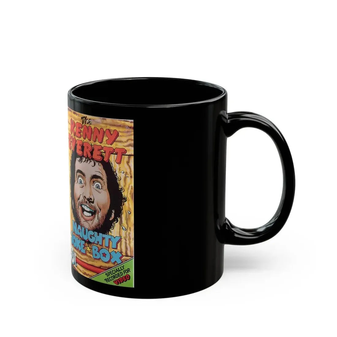 THE KENNY EVERETT NAUGHTY JOKE BOX (VHS COVER) - Black Coffee Mug - Go Mug Yourself