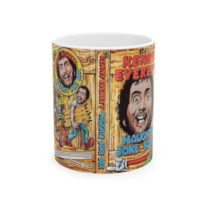 THE KENNY EVERETT NAUGHTY JOKE BOX (VHS COVER) - White Coffee Mug-11oz-Go Mug Yourself