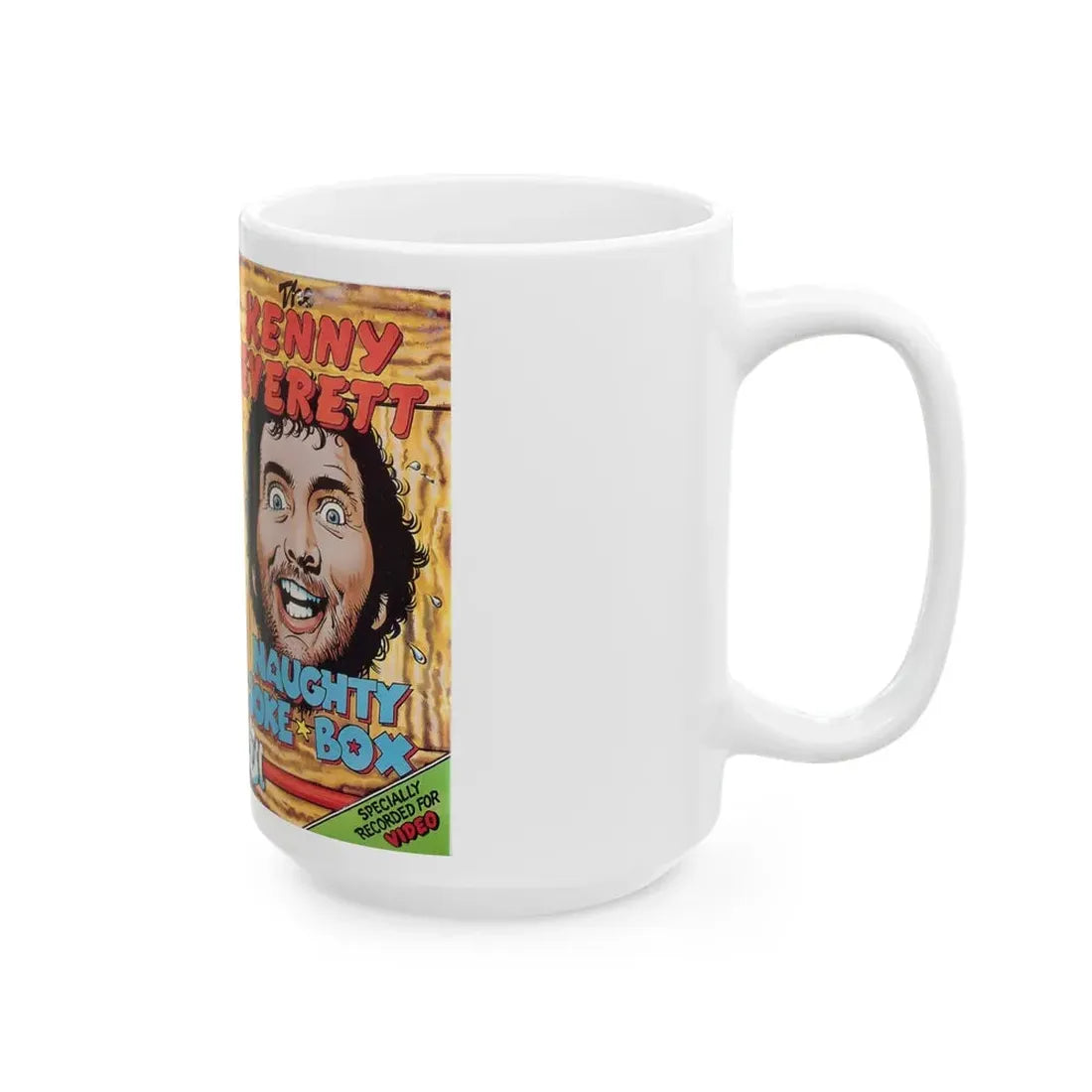 THE KENNY EVERETT NAUGHTY JOKE BOX (VHS COVER) - White Coffee Mug - Go Mug Yourself