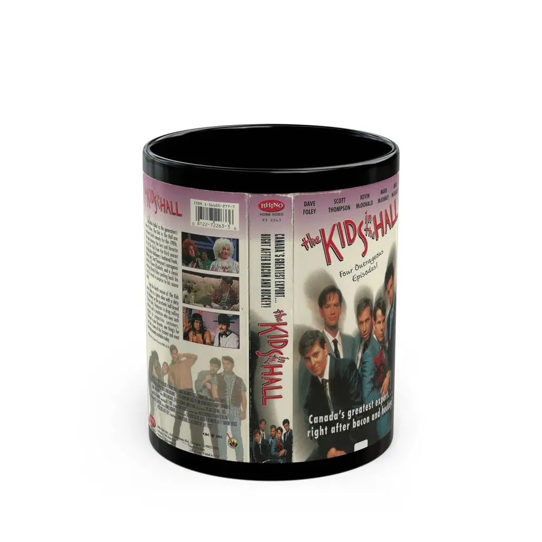 THE KIDS IN THE HALL FOUR OUTRAGEOUS EPISODES (VHS COVER) - Black Coffee Mug 11oz - Go Mug Yourself