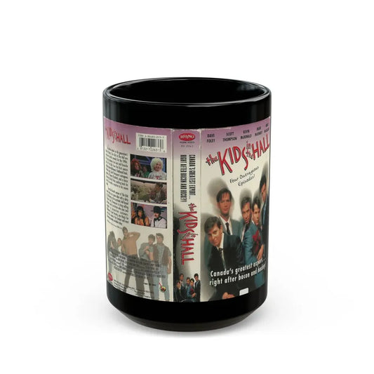 THE KIDS IN THE HALL FOUR OUTRAGEOUS EPISODES (VHS COVER) - Black Coffee Mug 15oz - Go Mug Yourself