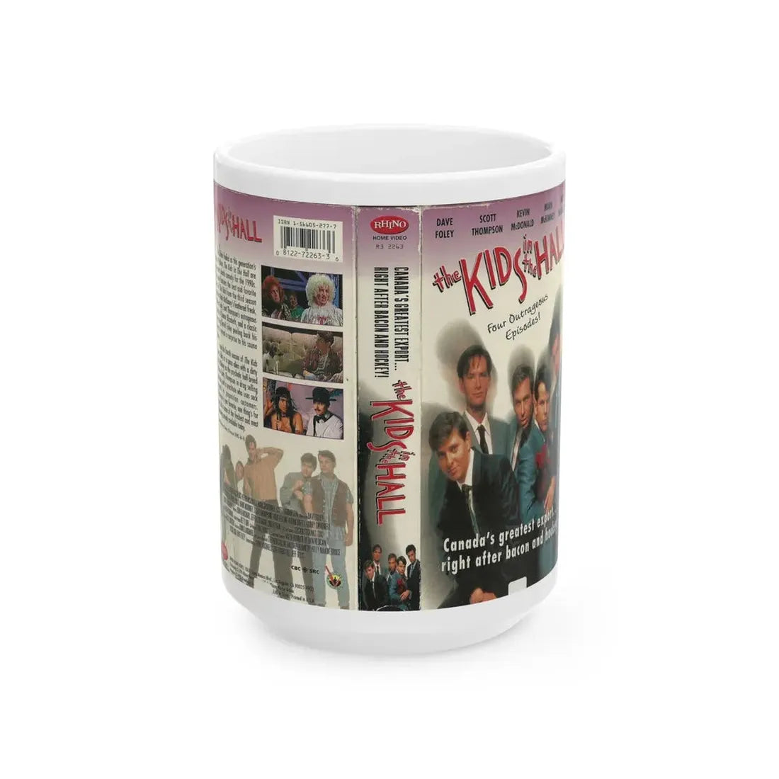 THE KIDS IN THE HALL FOUR OUTRAGEOUS EPISODES (VHS COVER) - White Coffee Mug 15oz - Go Mug Yourself