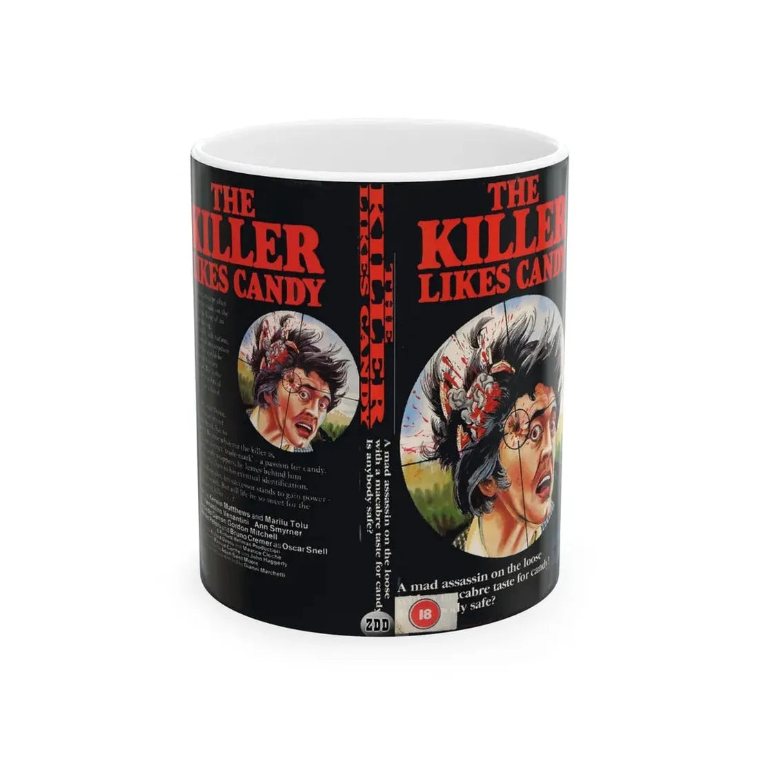 THE KILLER LIKES CANDY (VHS COVER) - White Coffee Mug 11oz - Go Mug Yourself
