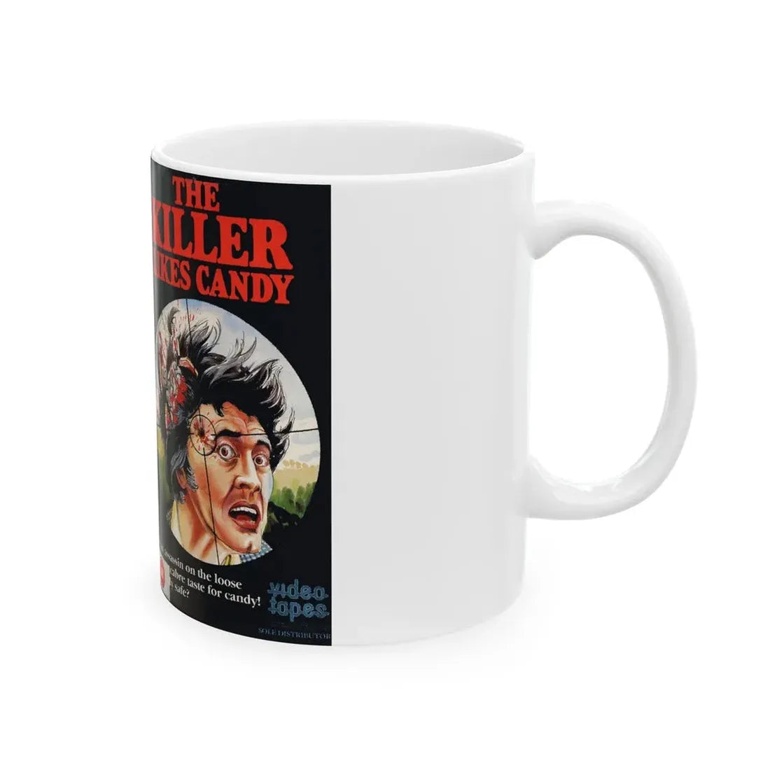 THE KILLER LIKES CANDY (VHS COVER) - White Coffee Mug - Go Mug Yourself