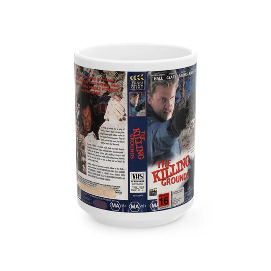 THE KILLING GROUNDS (VHS COVER) - White Coffee Mug-15oz-Go Mug Yourself