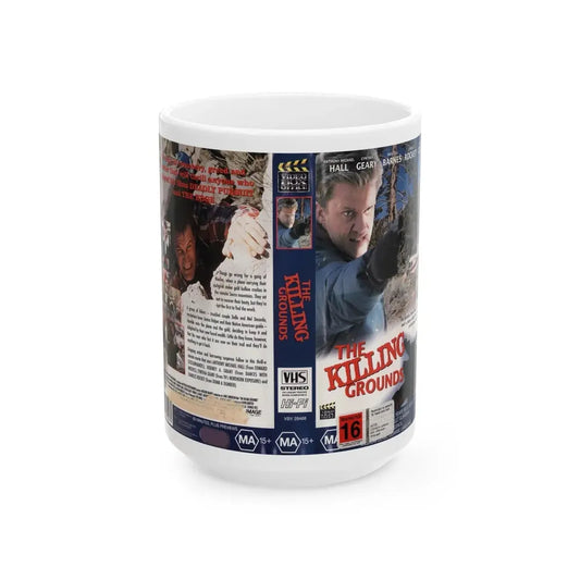 THE KILLING GROUNDS (VHS COVER) - White Coffee Mug 15oz - Go Mug Yourself