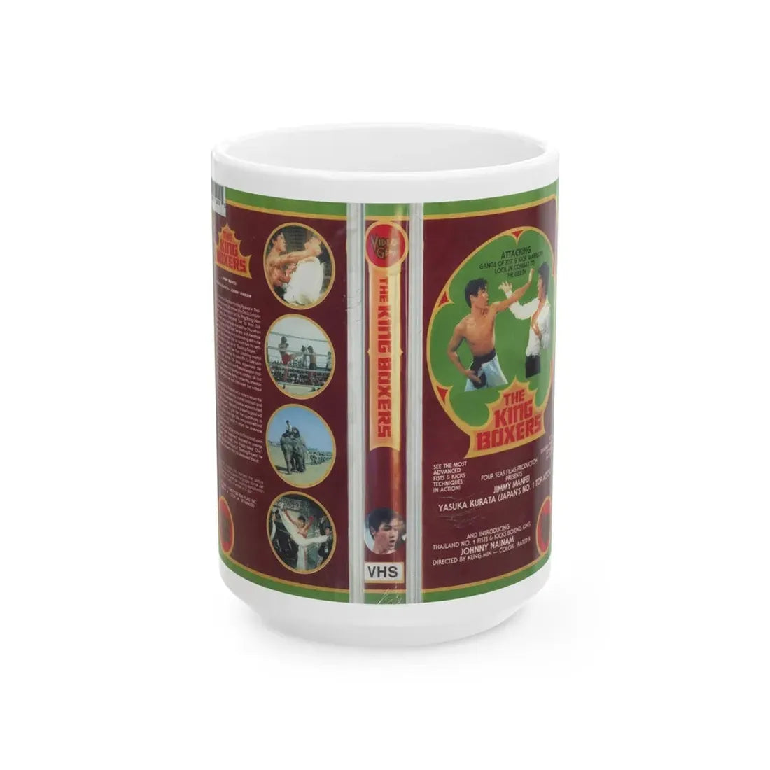 THE KING BOXERS (VHS COVER) - White Coffee Mug 15oz - Go Mug Yourself