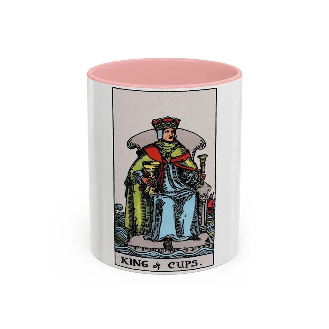 The King of Cups (Tarot Card) Accent Coffee Mug 11oz Pink - Go Mug Yourself