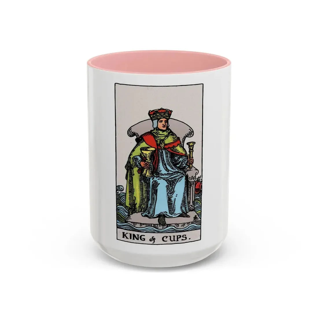 The King of Cups (Tarot Card) Accent Coffee Mug 15oz Pink - Go Mug Yourself