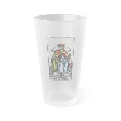 The King of Cups (Tarot Card) Frosted Pint Glass 16oz-Go Mug Yourself