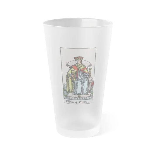 The King of Cups (Tarot Card) Frosted Pint Glass 16oz-Go Mug Yourself