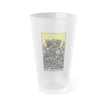 The King of Pentacles (Tarot Card) Frosted Pint Glass 16oz Default Title - Go Mug Yourself