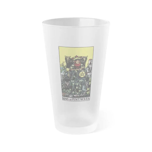 The King of Pentacles (Tarot Card) Frosted Pint Glass 16oz Default Title - Go Mug Yourself