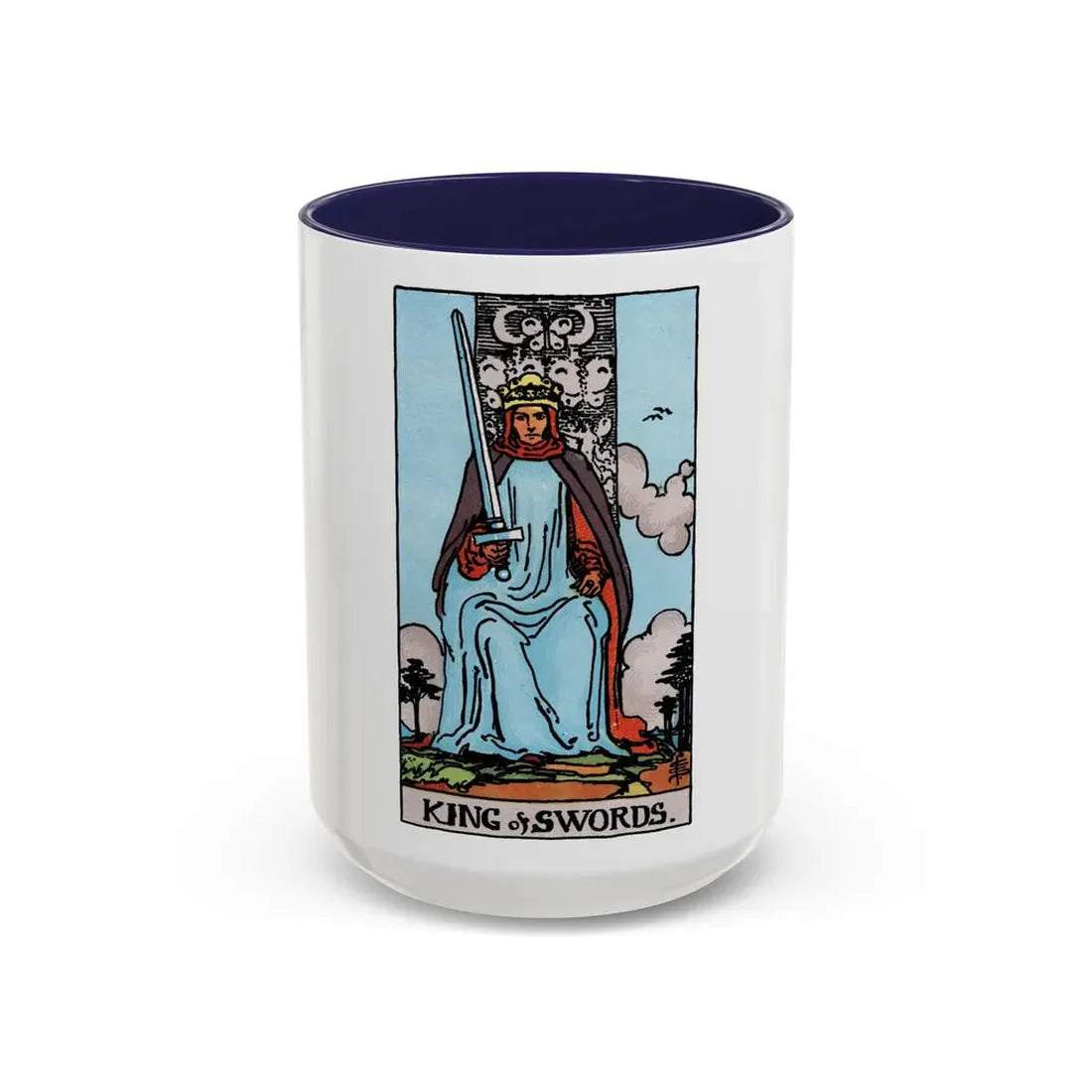 The King of Swords (Tarot Card) Accent Coffee Mug 15oz Navy - Go Mug Yourself