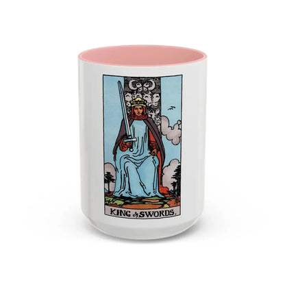 The King of Swords (Tarot Card) Accent Coffee Mug 15oz Pink - Go Mug Yourself