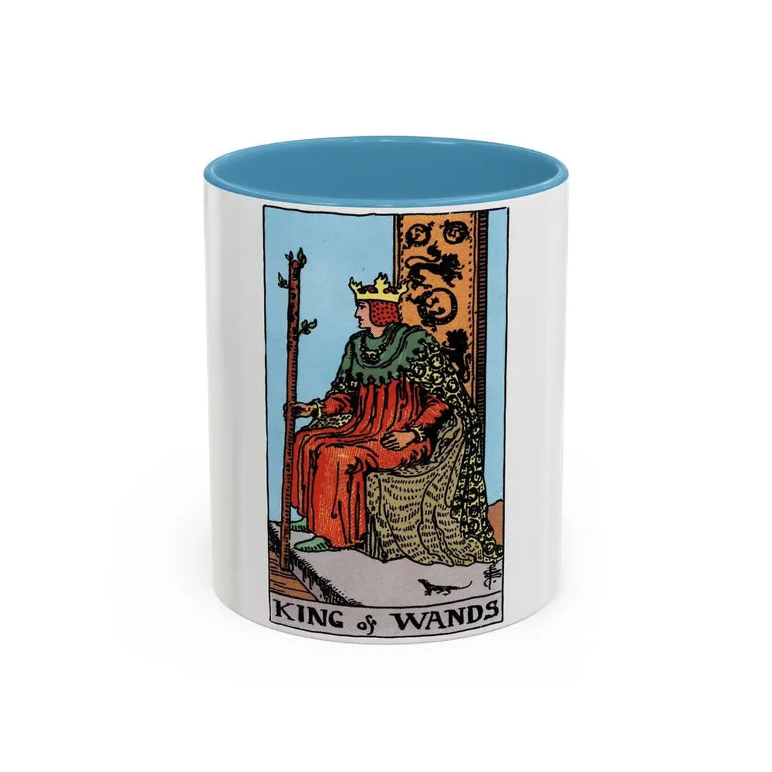 The King of Wands (Tarot Card) Accent Coffee Mug 11oz Light Blue - Go Mug Yourself