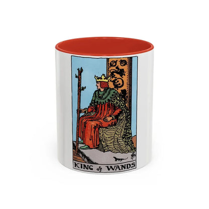 The King of Wands (Tarot Card) Accent Coffee Mug 11oz Red - Go Mug Yourself