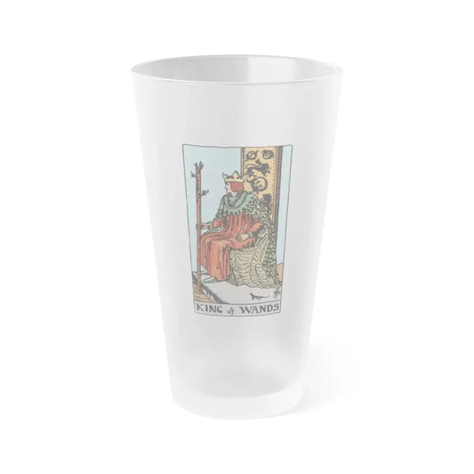 The King of Wands (Tarot Card) Frosted Pint Glass 16oz Default Title - Go Mug Yourself