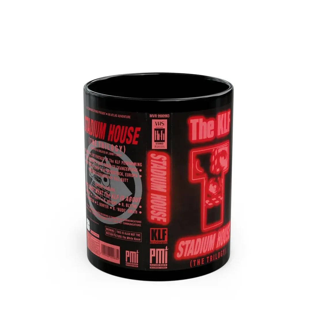 THE KLF STADIUM HOUSE THE TRILOGY (VHS COVER) - Black Coffee Mug 11oz - Go Mug Yourself