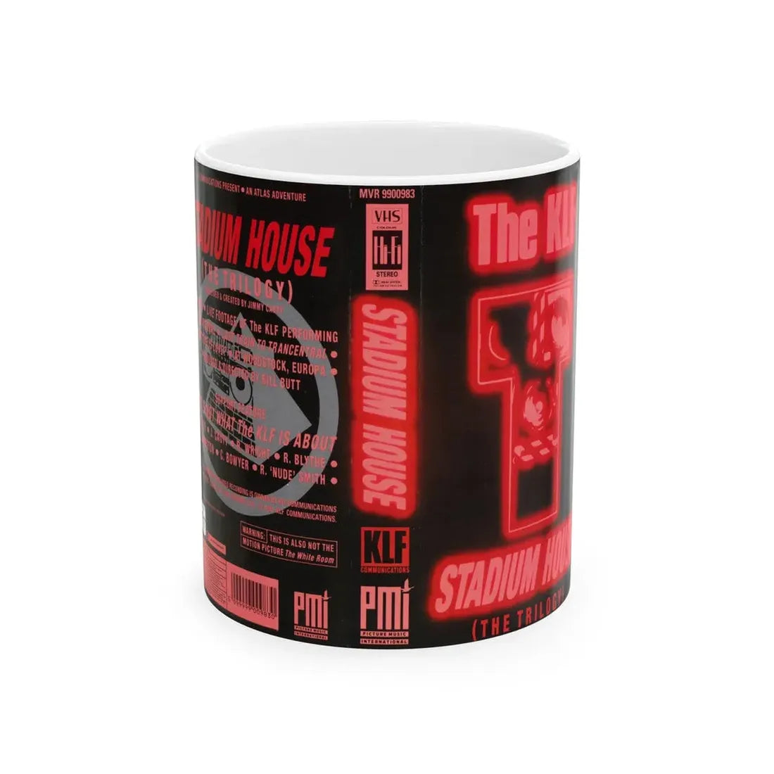 THE KLF STADIUM HOUSE THE TRILOGY (VHS COVER) - White Coffee Mug 11oz - Go Mug Yourself
