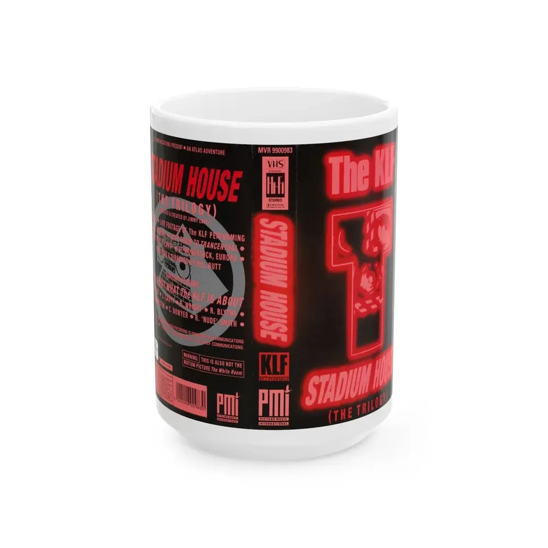 THE KLF STADIUM HOUSE THE TRILOGY (VHS COVER) - White Coffee Mug 15oz - Go Mug Yourself