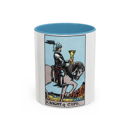 The Knight of Cups (Tarot Card) Accent Coffee Mug 11oz Light Blue - Go Mug Yourself