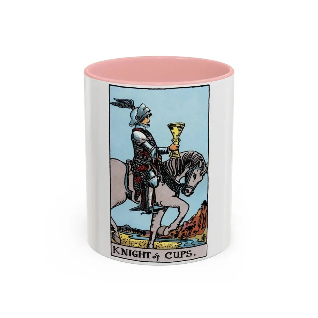 The Knight of Cups (Tarot Card) Accent Coffee Mug 11oz Pink - Go Mug Yourself