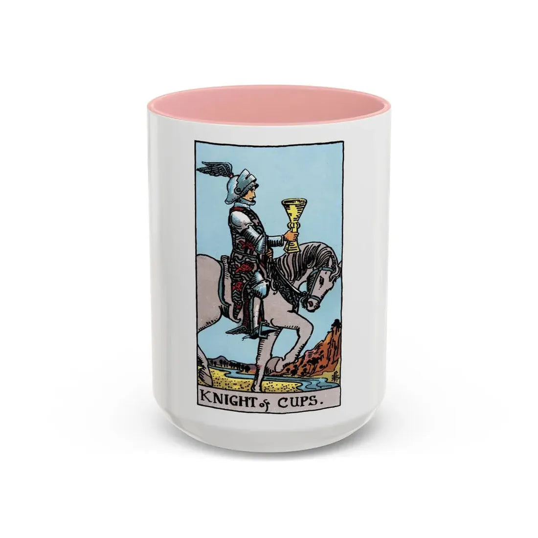The Knight of Cups (Tarot Card) Accent Coffee Mug 15oz Pink - Go Mug Yourself