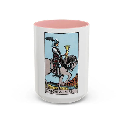 The Knight of Cups (Tarot Card) Accent Coffee Mug 15oz Pink - Go Mug Yourself
