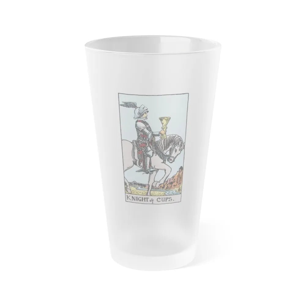 The Knight of Cups (Tarot Card) Frosted Pint Glass 16oz-Go Mug Yourself