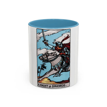 The Knight of Swords (Tarot Card) Accent Coffee Mug-11oz-Light Blue-Go Mug Yourself