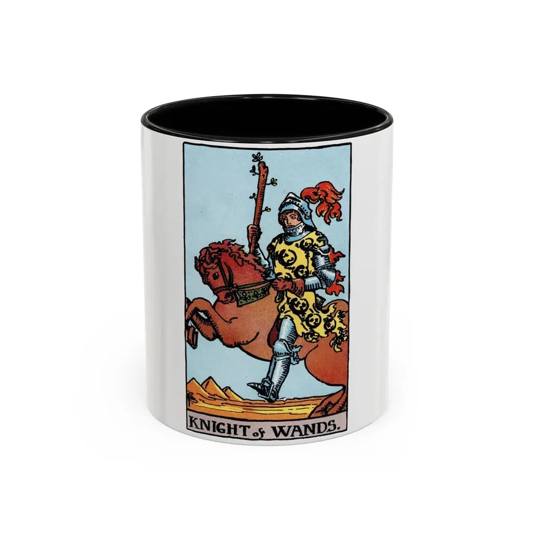 The Knight of Wands (Tarot Card) Accent Coffee Mug 11oz Black - Go Mug Yourself