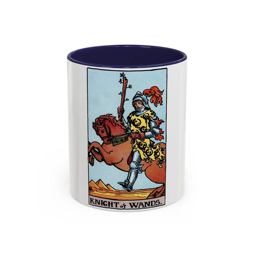 The Knight of Wands (Tarot Card) Accent Coffee Mug-11oz-Navy-Go Mug Yourself