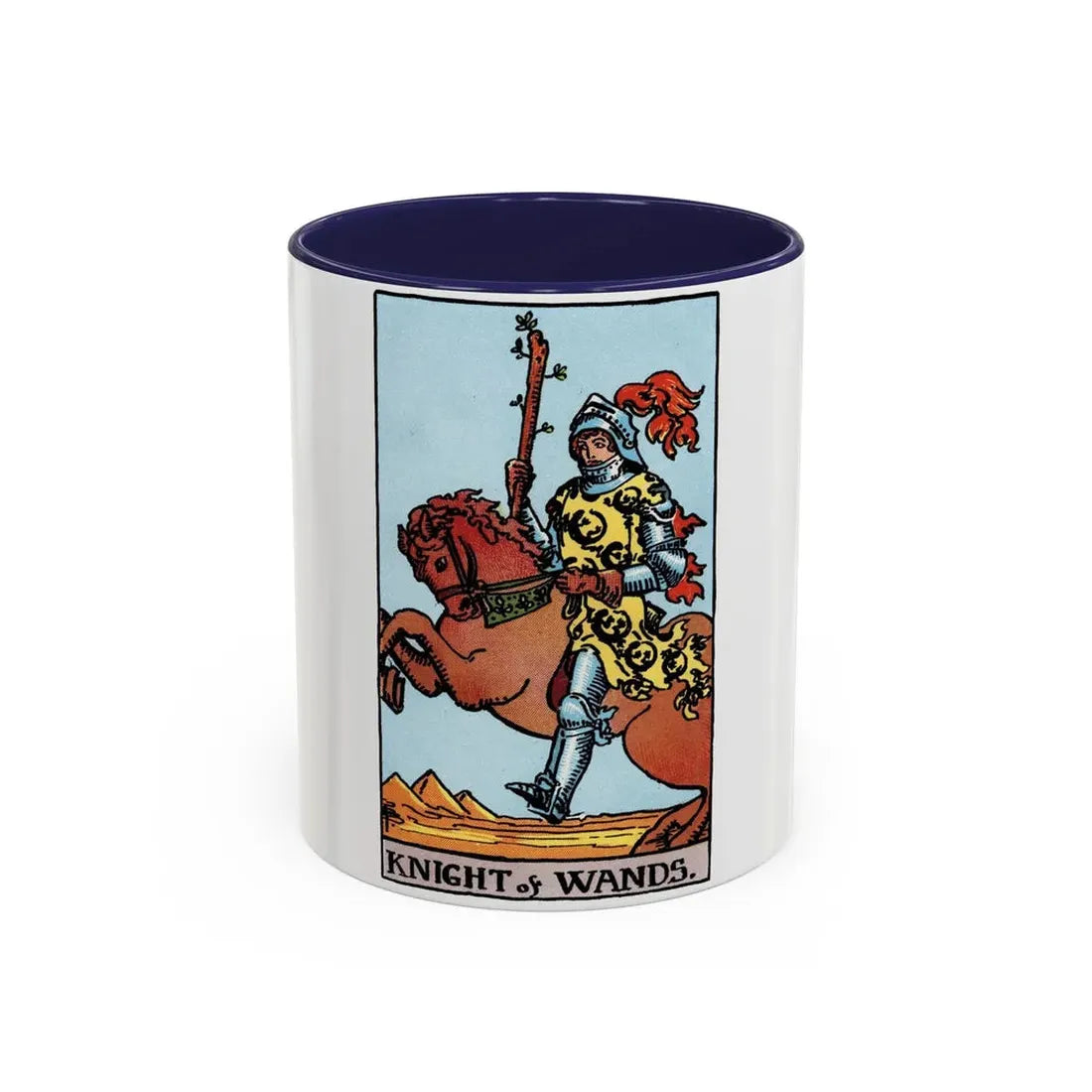The Knight of Wands (Tarot Card) Accent Coffee Mug 11oz Navy - Go Mug Yourself