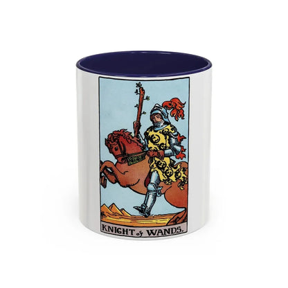 The Knight of Wands (Tarot Card) Accent Coffee Mug 11oz Navy - Go Mug Yourself