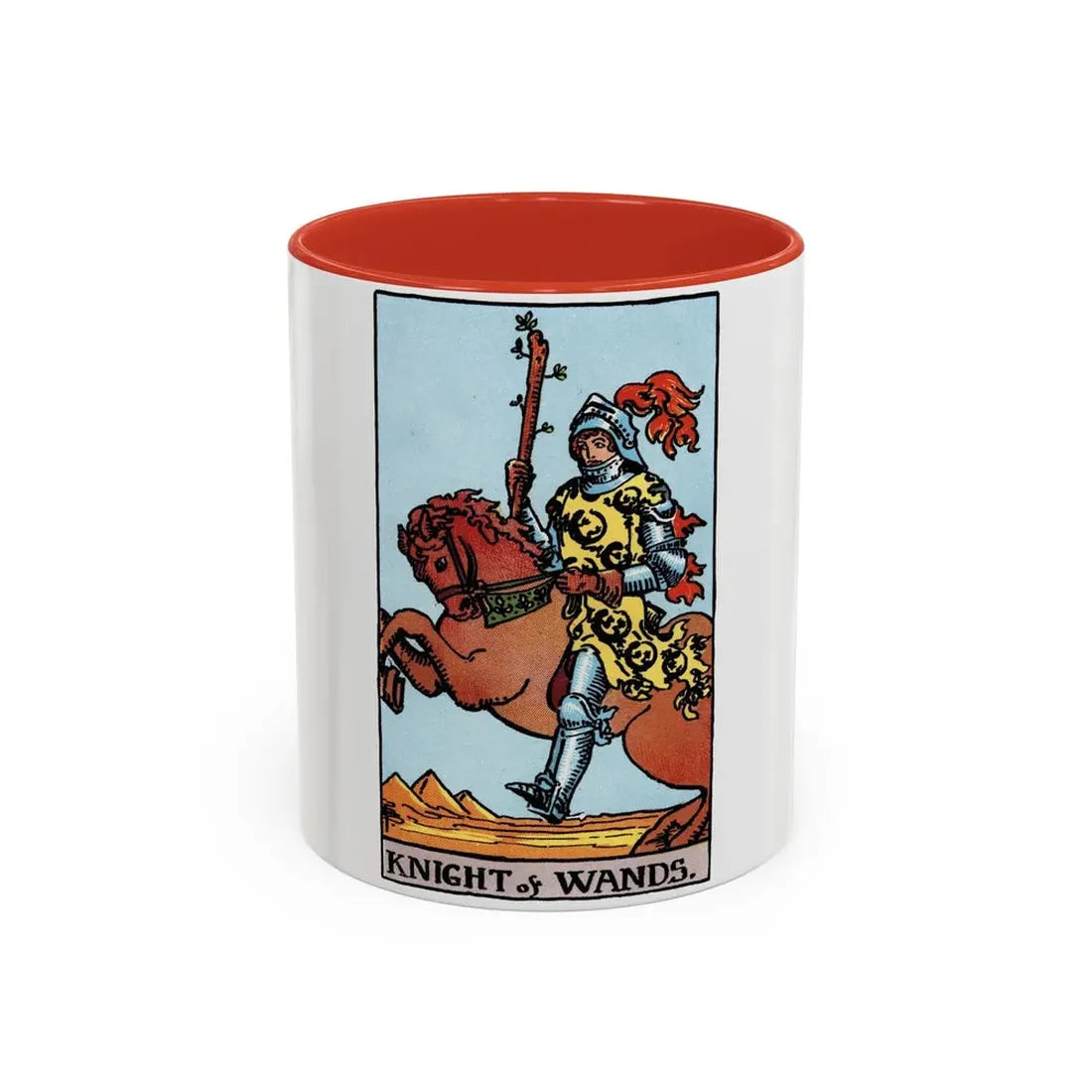 The Knight of Wands (Tarot Card) Accent Coffee Mug 11oz Red - Go Mug Yourself