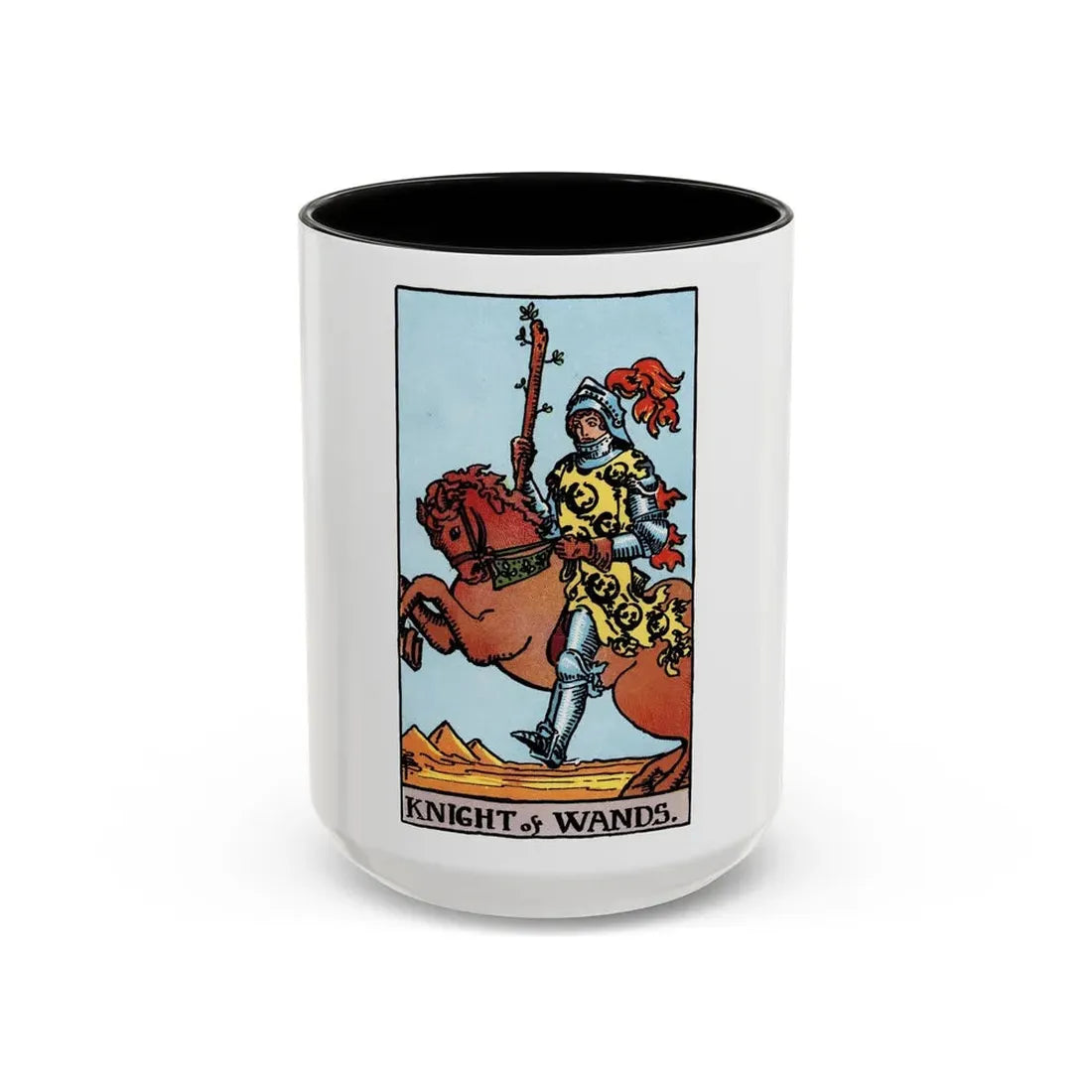 The Knight of Wands (Tarot Card) Accent Coffee Mug 15oz Black - Go Mug Yourself