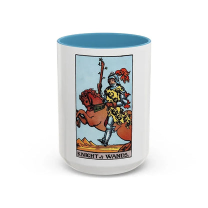 The Knight of Wands (Tarot Card) Accent Coffee Mug 15oz Light Blue - Go Mug Yourself