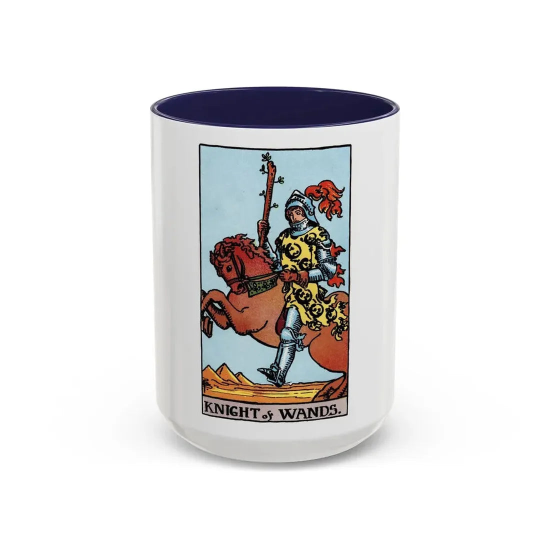 The Knight of Wands (Tarot Card) Accent Coffee Mug 15oz Navy - Go Mug Yourself
