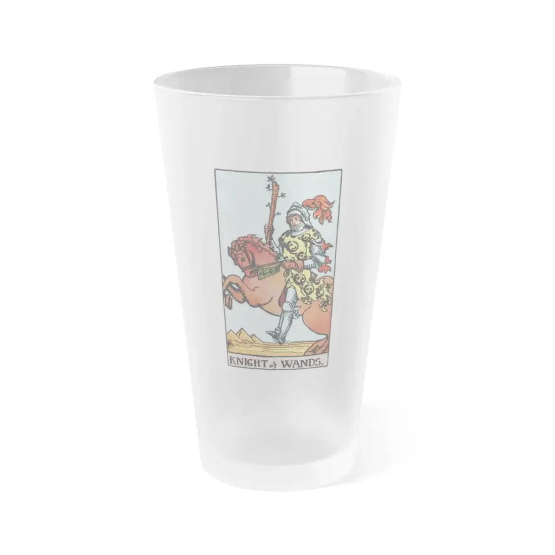 The Knight of Wands (Tarot Card) Frosted Pint Glass 16oz Default Title - Go Mug Yourself
