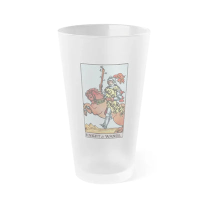 The Knight of Wands (Tarot Card) Frosted Pint Glass 16oz Default Title - Go Mug Yourself