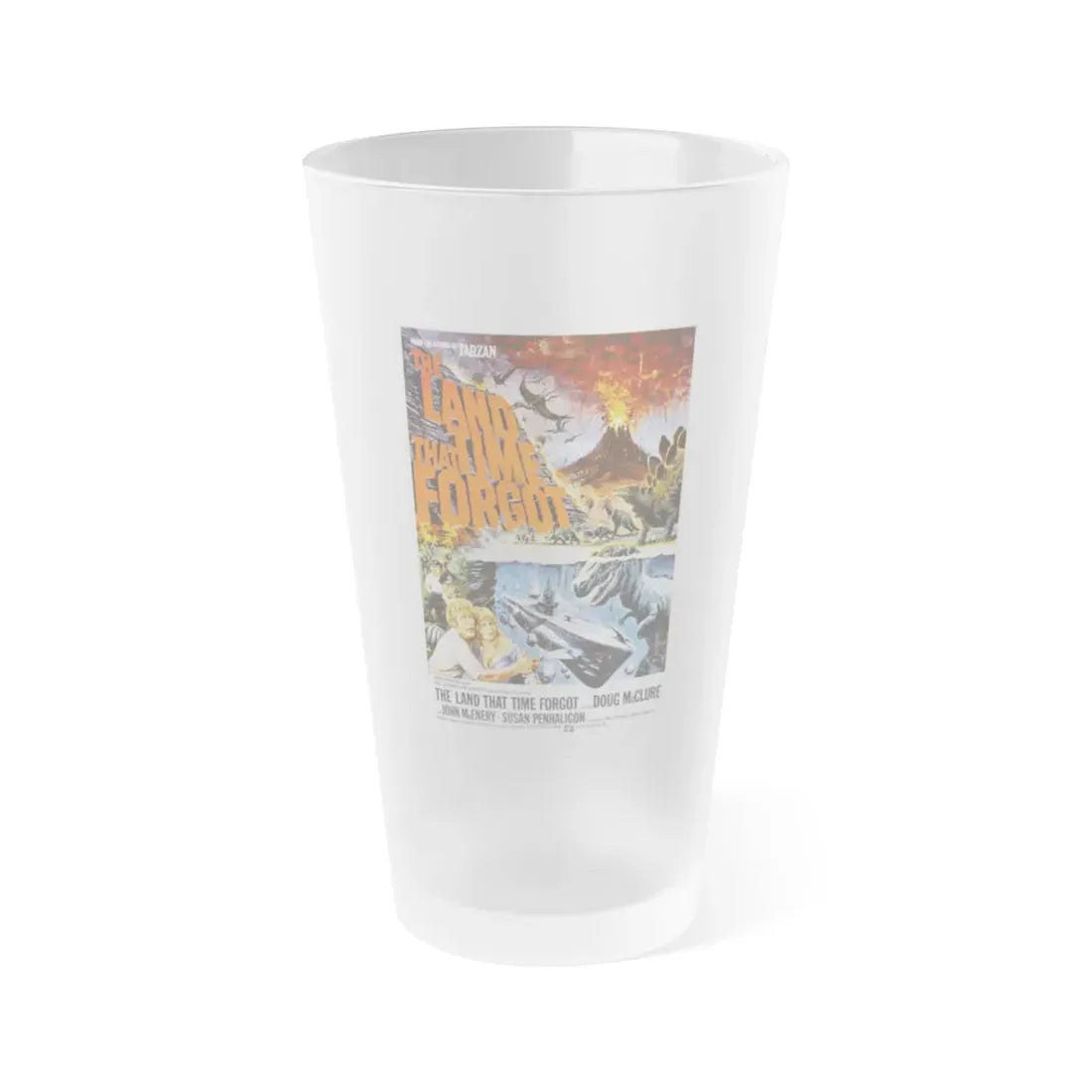 THE LAND THAT TIME FORGOT 1974 Movie Poster - Frosted Pint Glass 16oz 16oz Frosted - Go Mug Yourself