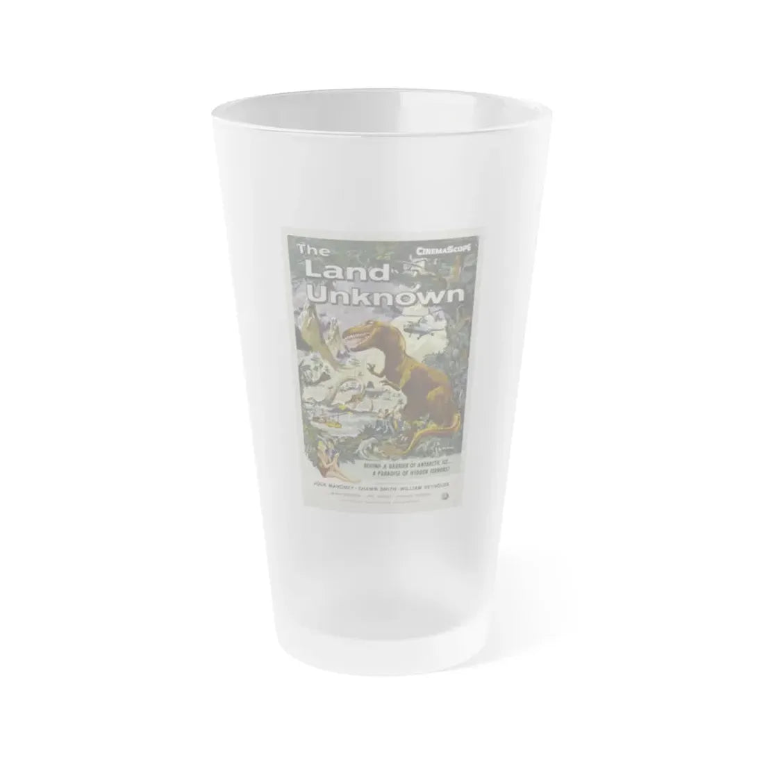 THE LAND UNKNOWN 1957 Movie Poster - Frosted Pint Glass 16oz 16oz Frosted - Go Mug Yourself