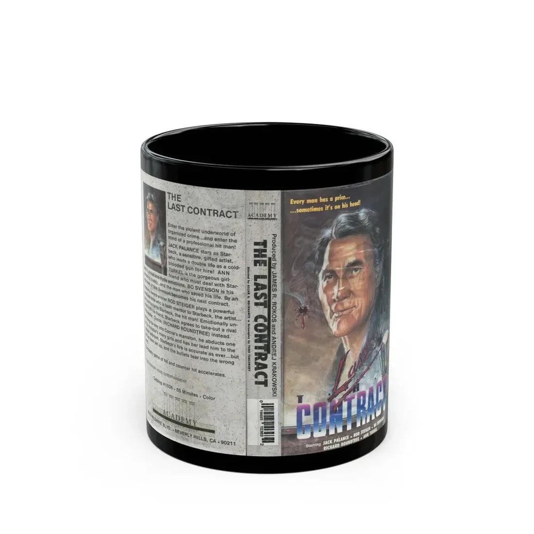 THE LAST CONTRACT JACK PALANCE (VHS COVER) - Black Coffee Mug 11oz - Go Mug Yourself