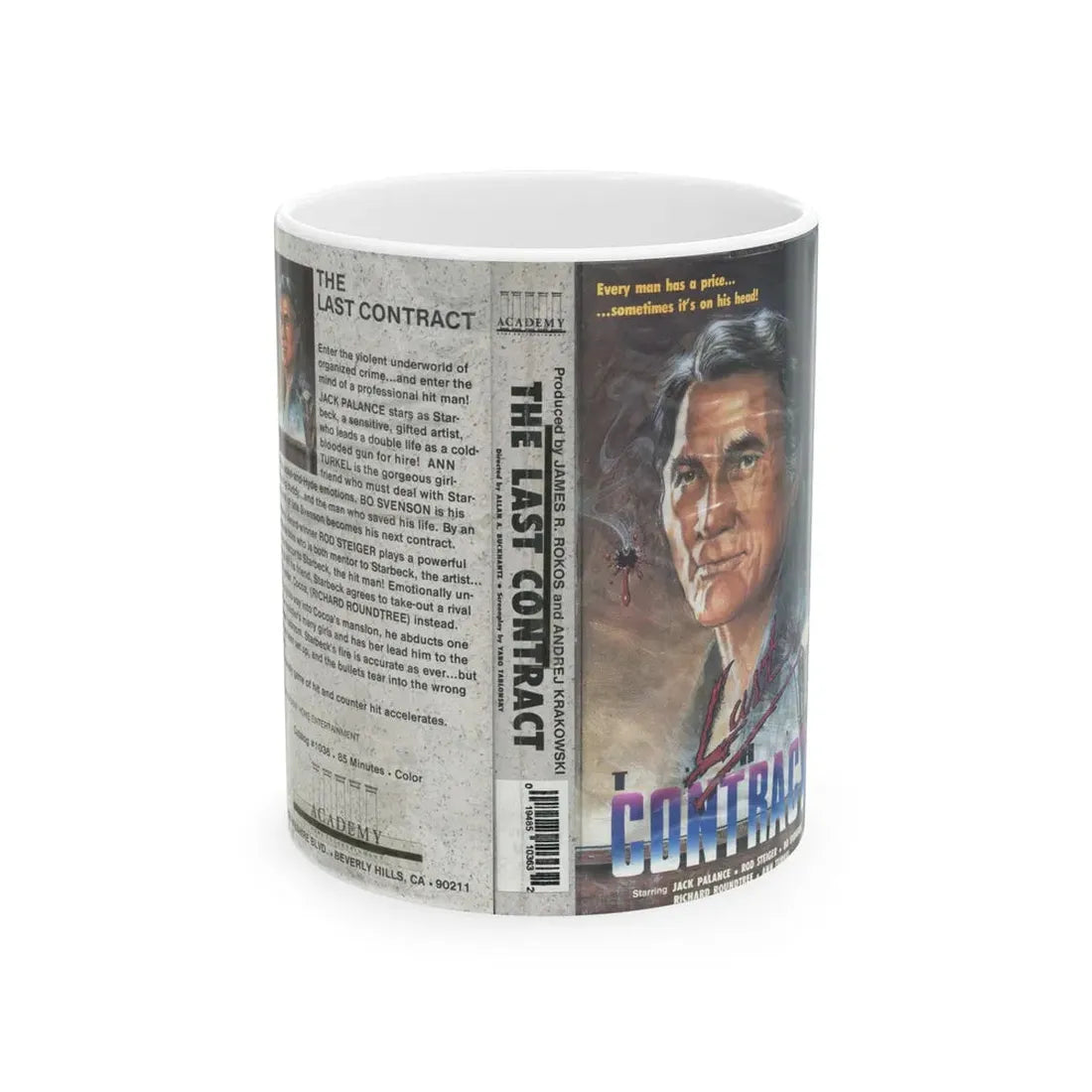 THE LAST CONTRACT JACK PALANCE (VHS COVER) - White Coffee Mug 11oz - Go Mug Yourself