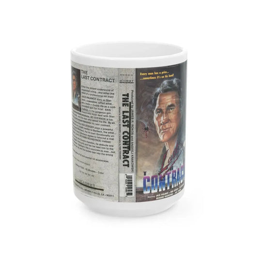 THE LAST CONTRACT JACK PALANCE (VHS COVER) - White Coffee Mug 15oz - Go Mug Yourself